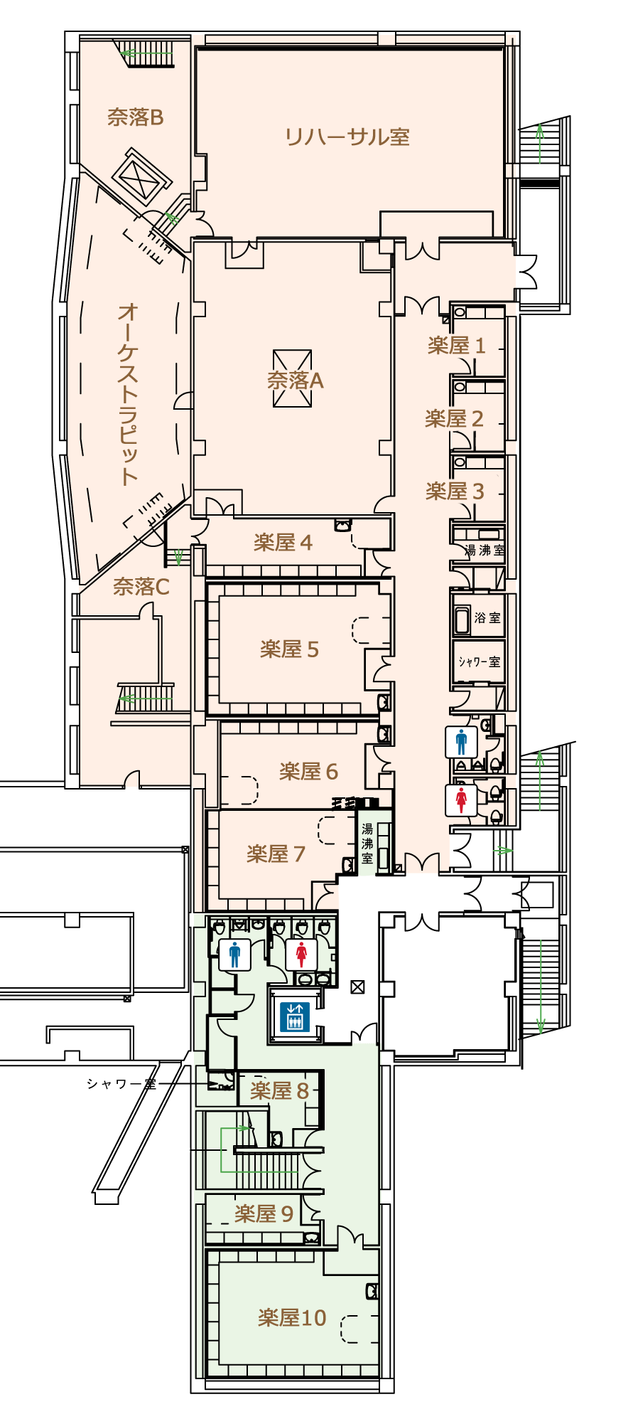 楽屋の平面図